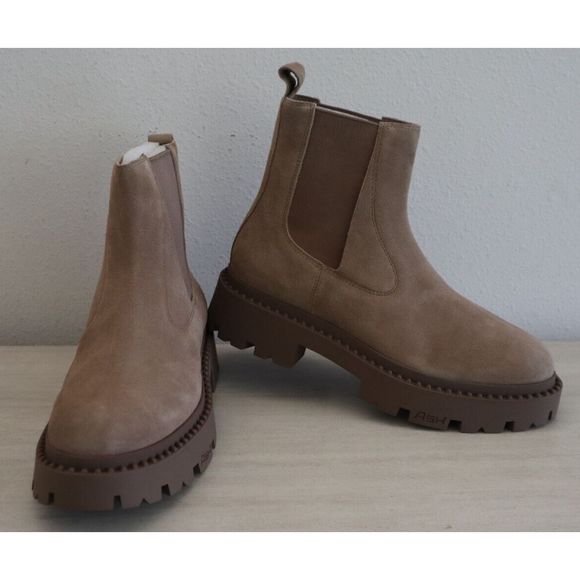 ASH 422111 Women Sz 41M US 11M Tan Genesis Pull-On Lug Sole Chelsea Booties - Picture 2 of 12